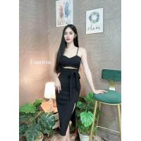 ราคา เดรสสายเดี่ยวเว้าเอว ผูกโบว์ (21516794833)