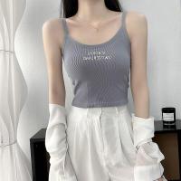 ราคา เสื้อกล้ามเอวลอยเซ็กซี่สีขาวสไตล์เกาหลีสำหรับผู้หญิงไหล่ปิดสีกากีสีขาวฤดูร้อน (18283884217)