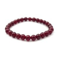 ราคา LUCKYSTONE หินสีนำโชค โทนสีแดงทับทิม ขนาด 6 มม สร้อยข้อมือหินแท้ by siamonlineshop (20333397308)