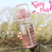 ราคา พร้อมส่งครบสี กระบอกน้ำ 2 ลิตร มีสเกล บอกปริมาณน้ำ พลาสติก PC อย่างดี พกพาสะดวก สไตส์สปอร์ต (21718026827)