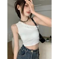 ราคา Spice girl เสื้อครอปสายเดี่ยวข้างเดียว ออกแบบไหล่เฉียง ระบายลูกไม้ ไหมพรมผ้ายืดเยอะ เก๋มาก ดูเอวเล็ก ใส่สบาย (22064822001)