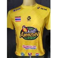 ราคา A059 เสื้อยืดคอกลม ใหม่ล่าสุด เสื้อกีฬาพิมพ์ลาย Suncolor SC004 SC005 สีเหลือง สวยสด ผ้าดี ใส่สบาย ไม่ต้องรีด (19684930498)