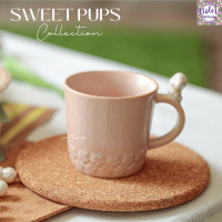 ราคา Violet Flamingo จานชามเซรามิครุ่น Sweet Pups จานสไตล์วินเทจลายลูกหมาสุดคิ้ว จานเซรามิคสีชมพู ลายน้องหมาสีขาว (22114389951)