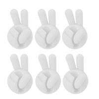 ราคา 6ชิ้นที่หนีบที่เก็บสายสร้างสรรค์นิ้วหัวแม่มือที่ยึดสายเคเบิลคลิปลวดกาวในตัวสำหรับสายดาต้า USB สายไฟสายหูฟัง (21243177928)