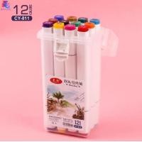 ราคา สีเมจิก ปากกาเมจิก ปากกาเมจิกสองหัว 12 18 24 36 48 60 80 สี ปากกาสีน้ำ แบบพกพา ปากกาเมจิกพร้อมกล่องล็อค ปากกามาร์กเกอร์ สีสดใส พร้อมส่ง (22151115151)