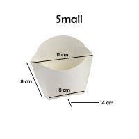 ราคา 50 ใบ กล่องเฟรนฟรายส์ สีขาว กระดาษเกรดอาหาร ใส่เฟรนช์ฟรายส์ อาหารว่าง French Fries Box (22053931372)