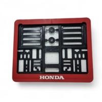 ราคา NEW กรอบใส่ป้ายทะเบียนมอเตอร์ไซด์พลาสติก HONDA NEW แบบมีแผ่นใส และ แบบไม่มีแผ่นใส (21765781159)