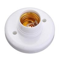 ราคา E27 Round Plastic Base Screw Light Bulb Lamp Socket Holder White (20367113456)