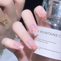 ราคา 24 ชิ้น 24 ชิ้น DIY เล็บปลอมฝรั่งเศสเล็บปลอม Rhinestone เพิร์ลเล็บปลอม (21026500340)
