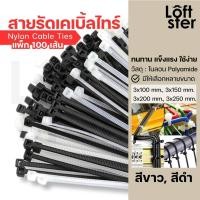 ราคา สายรัดพลาสติก เคเบิ้ลรัดสายไฟ พลาสติกรัดสายไฟ Cable Ties แพ็ค 100 เส้น (21938715999)
