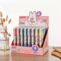 ราคา ปากกา4สี ปากกาลูกลื่นแบบกด4สี ขนาด 0 7 mm ปากกาหลายสี ลายการ์ตูน เขียนลื่น หมึกเข้ม ราคาต่อด้าม สุ่มสี (22093130912)