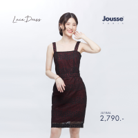 ราคา Jousse Dress ชุดเดรส สายเดี่ยว ผ้าลูกไม้ลายดาวสีดำ ซับในสีแดงไวน์ ทรงสอบเข้ารูป เดรส ชุดเดรส เดรสแฟชั่นสวยๆ ชุดเดรสผู้หญิง JU1ABL (4516450516)
