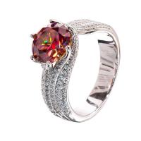 ราคา Sunrichh กะรัตไข่นกพิราบ Moissanite สามแถวเต็มแหวนเพชรแถว (20611264039)