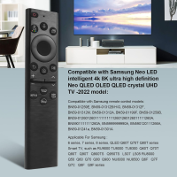 ราคา BN59 01385B รีโมทคอนโทรลเสียงพลังงานแสงอาทิตย์สำหรับ Samsung สมาร์ททีวี4K 8K Ultra HD นีโอ OLED QLEDเฟรมและคริสตัล UHD รุ่น2021 2022 ด้วยพลังงานแสงอาทิตย์บลูทูธชาร์จซ้ำได้ (22012984195)