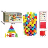 ราคา บล็อกไม้ บล๊อกไม้ลูกบาศก์ 100 ชิ้น ลูกเต๋าสี ติวสอบสาธิต มีโจทย์มาในชุด พร้อมถุงเก็บ (915494467)