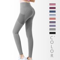 ราคา กางเกงโยคะแฟชั่นสำหรับผู้หญิงมี2กระเป๋าเลกกิ้งกีฬาขนาดคนเอเชียการควบคุมหน้าท้องของกางเกงปั่นจักรยานวิ่งออกกำลังกายขนาดเพรียวบางขนาดเอเชีย (20263847877)