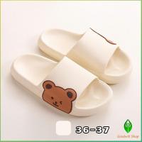 ราคา Gw รองเท้าแตะผู้หญิง รองเท้าแตะ รองเท้า รองเท้าแตะลายหน้าน้องหมี slippers (16600757150)