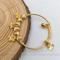 ราคา กำไลข้อมือทองเหลืองชุบ จี้ห้อยน่ารักมาก กำไลข้อมือ ของเด็ก ขนาดฟรีไซส์ (21787832693)