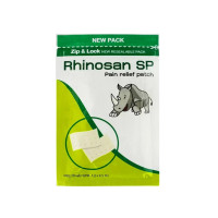 ราคา RHINOSAN SP Plaster pain relief patch พลาสเตอร์ บรรเทาปวด ไรโนซาน เอสพี กล่องละ 12ซอง ซองละ 10แผ่น (21502277620)