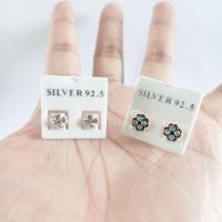 ราคา ต่างหูเงินแท้ Four leaf clover earrings 92 5 ใบโคลเวอร์ (19383176861)