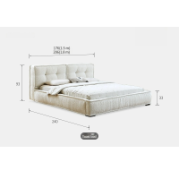 ราคา HOMIE LIFE เตียงผ้า fleece bed เตียงมินิมอล soft bag เตียงนอน 6 ฟุต 5ฟุต ins bedroom velvet bed H17 (20923370577)