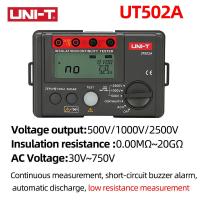 ราคา พร้อมส่ง UNI T Ut501a UT502A 100V 2500V เครื่องวัดความต้านทานดิน ช่วงอัตโนมัติ 5GΩ 25GΩ โอห์ม 1000V โวลต์มิเตอร์ UT501C UT502C (22051544502)