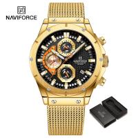 ราคา NAVIFORCE Men Watch Original Casual Watch Waterpoof Stainless Steel Wristwatch Chronograph Quartz Clock Fashion (21504266581)