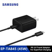 ราคา ที่ชาร์จความเร็วสูง45วัตต์ของแท้ Samsung กาแล็คซี่ Usb ชนิด C Pd 45 W EU UK เราสายชาร์จแบบเร็วเครื่องชาร์จติดผนังสำหรับ Z Flip5 4 3 Fold5 4 S24 S23 S22 S21 S21มาก S20 FE Note 20 Ultra Tab S8 S7FE บวก 