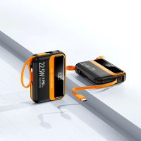 ราคา แบตเตอรี่สำรอง 20000mAh PD 22 5W ชาร์จเร็วอย่างยิ่ง แบตเตอรี่สำรองพร้อมสายชาร์จในตัว แบตเตอรี่สำรองขนาดกะทัดรัดพกพาสะดวก (22073832968)