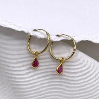 ราคา ต่างหูห่วงประดับจี้ทับทิมรูปทรงหยดน้ำ ต่างหูหินแท้ ต่างหูเงินสเตอร์ลิง 925 ชุบทอง18K ต่างหูแฟชั่นแนวคลาสสิค เครื่องประดับสุดหรู ต่างหูห่วงสไตล์มินิมอล (22093218161)