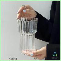 ราคา Mexin แก้ววินเทจ ถ้วยกาแฟลายทางสไตล์ญี่ปุ่น ลายจีบด้านในทั้งใบ Glass coffee cup (21930068694)