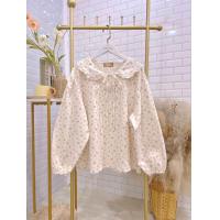 ราคา เสื้อแขนยาวคอบัวแต่งลูกไม้ทรงเกาหลี น่ารักมากๆผ้าคอตตอลญี่ปุ่น 100 49 (21930312526)