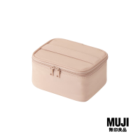ราคา มูจิ กระเป๋าเครื่องสำอาง MUJI Polyester Vanity Pouch Pink Beige 11x13 5x7 5cm (22087339364)