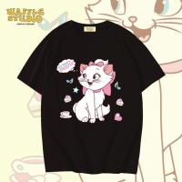 ราคา เสื้อยืดเกาหลี ผ้าคอตตอน100 เสื้อยืด Marie มารี แมวมารี S 5XL (21855102886)
