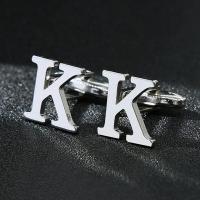 ราคา 1 คู่ 26 ตัวอักษร AZ คุณภาพสูงชายเสื้อฝรั่งเศส Cuff ทองเหลืองสีเงิน Cufflinks Links ชาย Gemelos Bouton ขายส่ง Cangie (21425498709)