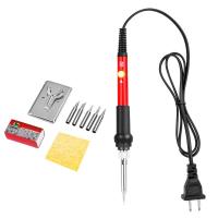 ราคา ชุดหัวแร้งบัดกรีแบบปรับอุณหภูมิได้ 60W แถมฟรี หัวบัดกรีสำหรับเปลี่ยน 5 หัว พร้อมแท่นวางหัวแร้ง 1 อัน ชุด5ปลายบัดกรีคมหัวแร้งบัดกรีหัวบัดกรีหัวเหล็กเครื่องมือชุด (20639198657)