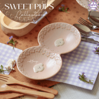 ราคา Violet Flamingo จานชามเซรามิครุ่น Sweet Pups จานสไตล์วินเทจลายลูกหมาสุดคิ้ว จานเซรามิคสีชมพู ลายน้องหมาสีขาว (22114389955)