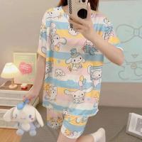 ราคา พร้อมส่ง ชุดนอนลายการ์ตูนน่ารักๆ ชุดนอน ชุดนอนผู้หญิงแขนสั้นพิมพ์ลายการ์ตูนสไตล์เกาหลีน่ารัก ชุดนอน ทุกตัวเป็นฟรีไชค์ค่ (21803727859)