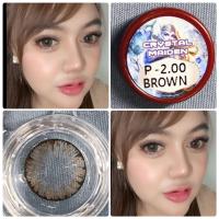 ราคา คอนแทคเลนส์ รุ่น Crystal Maiden Copy Right สีเทา ตาล Gray Brown มีสายตา 0 00 7 00 เปลี่ยนแทนทุกเดือน (21643098211)
