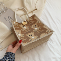 ราคา A007 กระเป๋าถือใบเล็ก กระเป๋าลายหมี กระเป๋าผ้า ผ้ากระสอบ (21681935150)