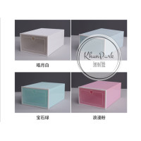 ราคา กล่องรองเท้า แบบใสฝาเปิดปิดได้ พับเก็บได้ ต่อได้หลายชั้น สีพาสเทล 4 สี TM99 (17411043640)
