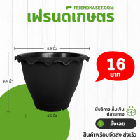 ราคา กระถาง กระถางบัว ปากจีบ ขนาด 9 นิ้ว สีดำ สีขาว สีอิฐ (21397318612)