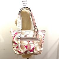 ราคา กระเป๋าถือ COACH แท้ ผ้าลาย SIGNATURE สายหนังแก้ว สายหนังแก้วแข็ง ลดราคาขาดทุน Clearance COACH 31142 POPPY STAMPED C TOTE HANDBAG Pink Clearance (21864865310)