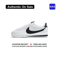 ราคา ใหม่และแท้ Nike Cortez Leather Black White รองเท้ากีฬา 807471 101 รับประกัน 1 ปี (21616066534)