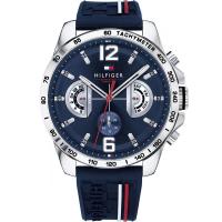 ราคา ReadyStock Authentic Tommy Hilfiger Decker Mens Analog Case Silver Silicon Navy Blue Watch 1791476 Jam Tangan Lelaki (22011806807)