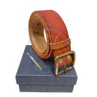 ราคา เข็มขัดหนังวัวแท้ Italy หัวทองเหลืองแท้ คุณภาพเกรด premium นำเข้าจาก Italy แท้ เข็มขัดหนังแท้ ชาย ถอดหัวได้ (21283156751)