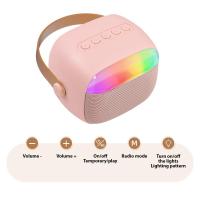 ราคา ชุดไมโครโฟนและลำโพงไร้สายขนาดเล็กเครื่องคาราโอเกะพร้อมไมโครโฟน2ตัวของขวัญสำหรับงานเลี้ยงวันเกิดเดสก์ท็อปชุด KTV กลางแจ้งที่บ้าน LED สีอ่อนไมโครโฟนมือถือ (21796017113)