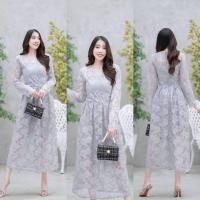 ราคา Aya shop เดรสลูกไม้สีขาว กระโปรงยาว ใส่ไปงานบุญ งานบวช ใส่ไปวัด แฟนนาค เมียนาค ชุดสวย สุภาพ นางแบบใส่งานจริง ตรงปก (22146949819)