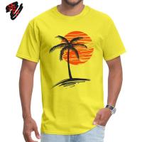 ราคา Fashion Holiday Resort T shirt For Male Men Cotton Tee Shirts Striped Line Art Tops Sunset Palm Tree Beach Scenery Tshirt Casual Summer (20570354725)