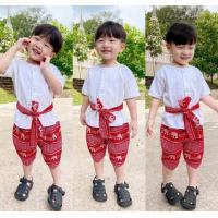 ราคา ชุดไทยเด็กผู้ชาย ใส่ทำบุญ ชุดไทยลายช้าง (21959313940)